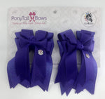 Purple Solid PonyTail Bows