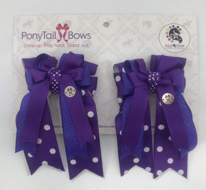 Purple Polka Dots PonyTail Bows