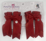 Red Solid PonyTail Bows