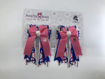 Royal Pink Anchors PonyTail Bows