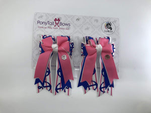 PonyTail Bows 3" Tails Royal Pink Anchors PonyTail Bows equestrian team apparel online tack store mobile tack store custom farm apparel custom show stable clothing equestrian lifestyle horse show clothing riding clothes PonyTail Bows | Equestrian Hair Accessories horses equestrian tack store?id=22577392779430