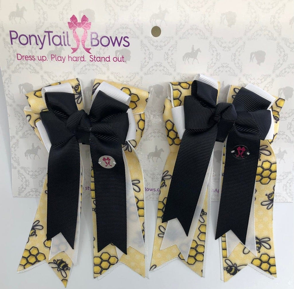 PonyTail Bows 3" Tails Bumble Bees PonyTail Bows equestrian team apparel online tack store mobile tack store custom farm apparel custom show stable clothing equestrian lifestyle horse show clothing riding clothes PonyTail Bows | Equestrian Hair Accessories horses equestrian tack store