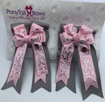 Baby Pink Scroll PonyTail Bows