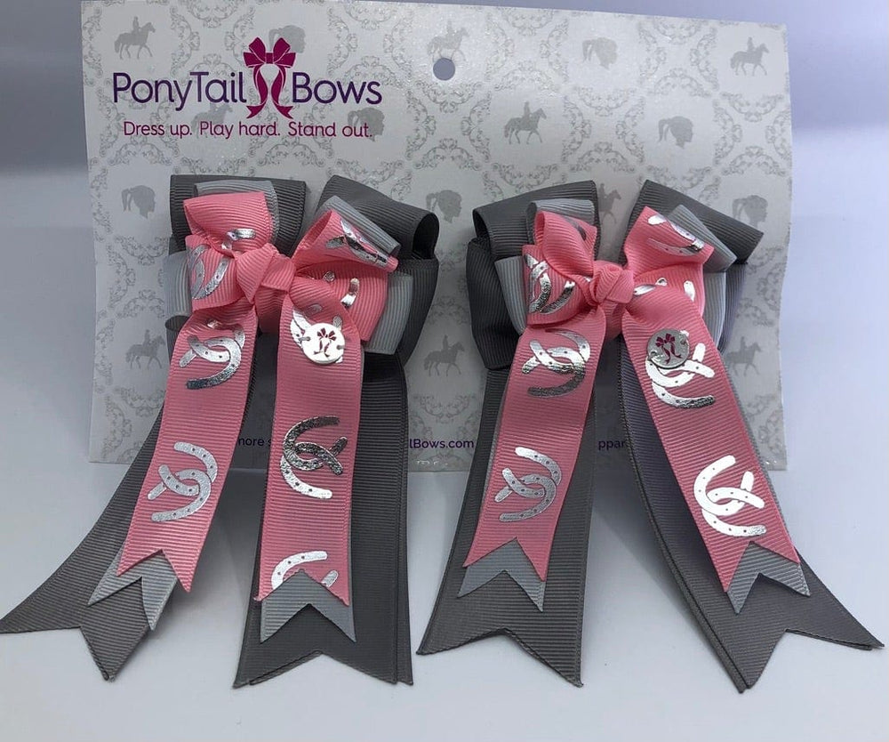 PonyTail Bows 3" Tails Baby Pink Horse Shoes PonyTail Bows equestrian team apparel online tack store mobile tack store custom farm apparel custom show stable clothing equestrian lifestyle horse show clothing riding clothes PonyTail Bows | Equestrian Hair Accessories horses equestrian tack store