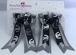 PonyTail Bows 3" Tails Black Horse Shoes PonyTail Bows equestrian team apparel online tack store mobile tack store custom farm apparel custom show stable clothing equestrian lifestyle horse show clothing riding clothes PonyTail Bows | Equestrian Hair Accessories horses equestrian tack store