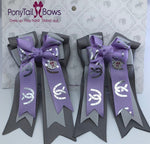 Lavender Horse Shoes PonyTail Bows
