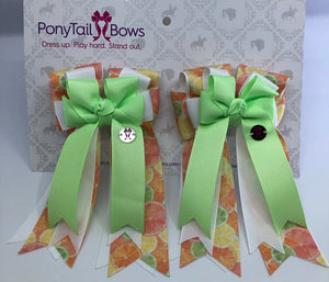 PonyTail Bows 3" Tails Citrus-Mint PonyTail Bows equestrian team apparel online tack store mobile tack store custom farm apparel custom show stable clothing equestrian lifestyle horse show clothing riding clothes PonyTail Bows | Equestrian Hair Accessories horses equestrian tack store