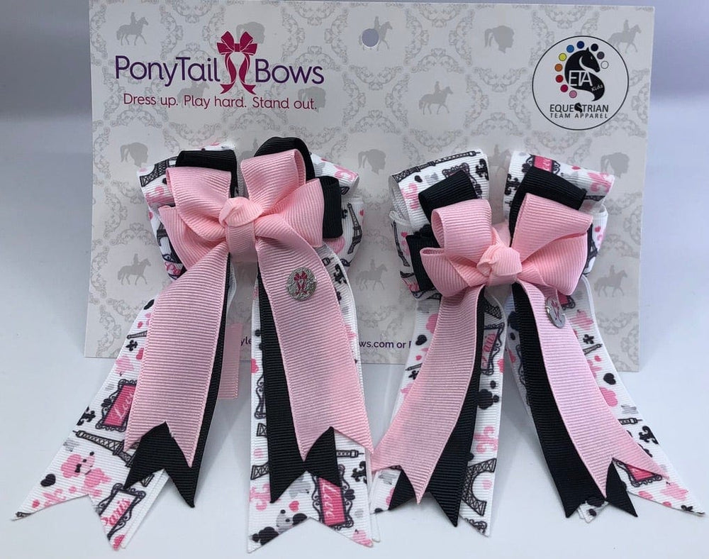 PonyTail Bows 3" Tails Paris-Black PonyTail Bows equestrian team apparel online tack store mobile tack store custom farm apparel custom show stable clothing equestrian lifestyle horse show clothing riding clothes PonyTail Bows | Equestrian Hair Accessories horses equestrian tack store