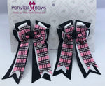 Pinky Pie Plaid/Black PonyTail Bows