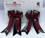 PonyTail Bows 3" Tails Cabernet/Black PonyTail Bows equestrian team apparel online tack store mobile tack store custom farm apparel custom show stable clothing equestrian lifestyle horse show clothing riding clothes PonyTail Bows | Equestrian Hair Accessories horses equestrian tack store