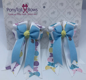 PonyTail Bows 3" Tails Blue Glitter Peeps PonyTail Bows equestrian team apparel online tack store mobile tack store custom farm apparel custom show stable clothing equestrian lifestyle horse show clothing riding clothes PonyTail Bows | Equestrian Hair Accessories horses equestrian tack store