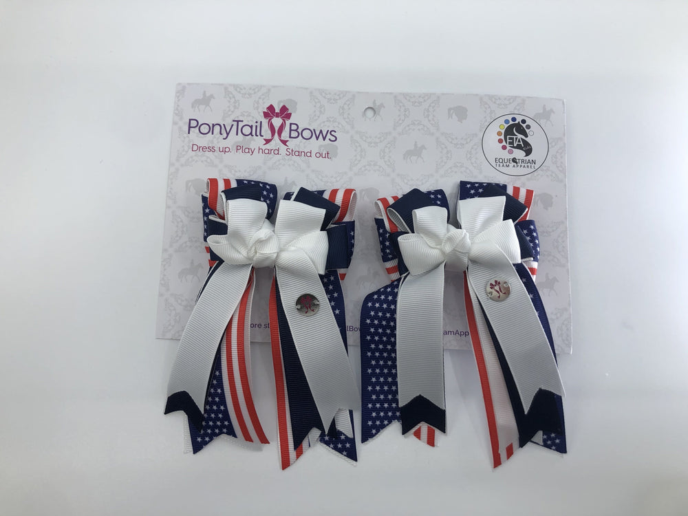 PonyTail Bows 3" Tails USA Stars PonyTail Bows equestrian team apparel online tack store mobile tack store custom farm apparel custom show stable clothing equestrian lifestyle horse show clothing riding clothes PonyTail Bows | Equestrian Hair Accessories horses equestrian tack store